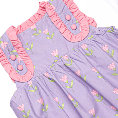 Tulip Blooms Bubble Romper, Purple