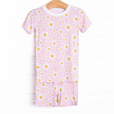 Dotted with Daisies Bamboo Pajama Short Set, Pink
