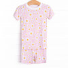 Dotted with Daisies Bamboo Pajama Short Set, Pink
