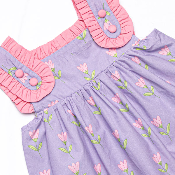 Tulip Blooms Short Set, Purple