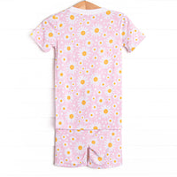 Dotted with Daisies Bamboo Pajama Short Set, Pink