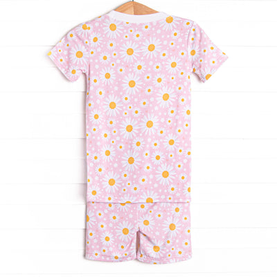 Dotted with Daisies Bamboo Pajama Short Set, Pink