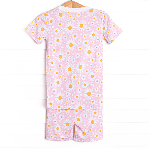 Dotted with Daisies Bamboo Pajama Short Set, Pink