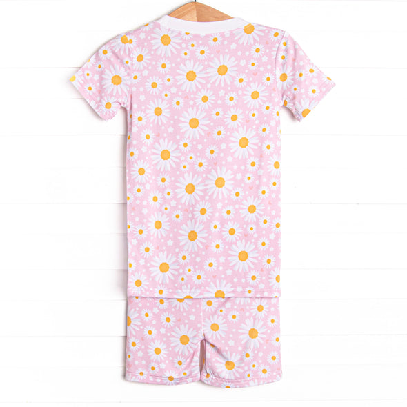 Dotted with Daisies Bamboo Pajama Short Set, Pink