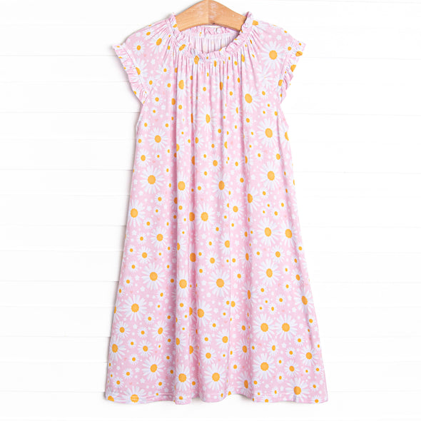 Dotted with Daisies Bamboo Night Gown, Pink