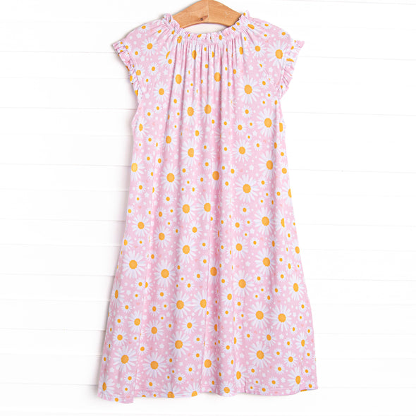 Dotted with Daisies Bamboo Night Gown, Pink