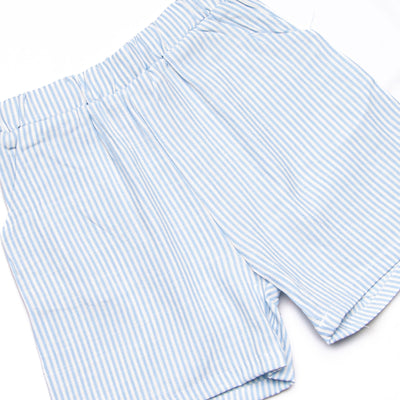 Shimmering Scales Applique Short Set, Blue