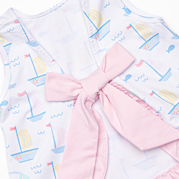 Dock Days Ruffle Short Set, Pink