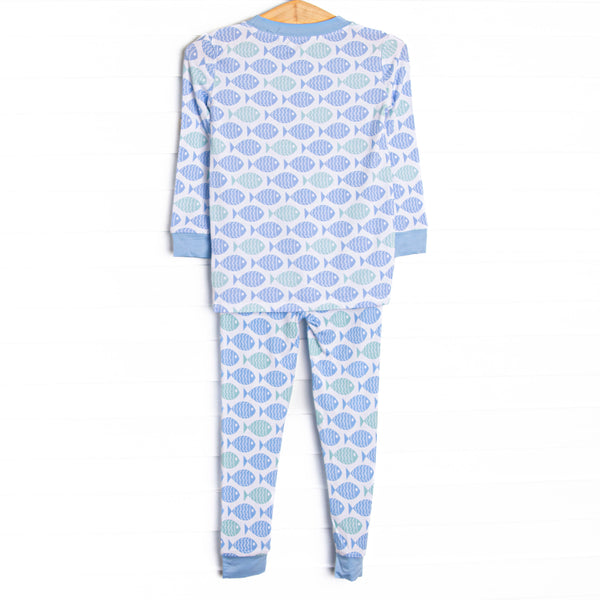 With the Tide Bamboo Pajama Set, Blue