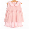 Isabella Short Set, Light Pink and Peach Stripe