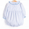 Windowpane Wonderland Smocked Bubble, Blue