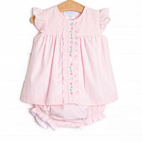 Bleu: Analise Embroidered Diaper Set, Pink