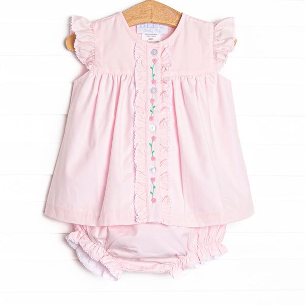 Bleu: Analise Embroidered Diaper Set, Pink