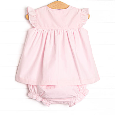 Bleu: Analise Embroidered Diaper Set, Pink