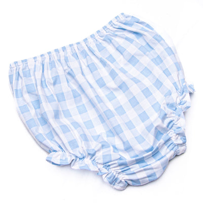 Off Land Lobster Smocked Ruffle Diaper Set, Blue