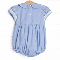 Bleu: Sellers Smocked Bubble, Blue Gingham