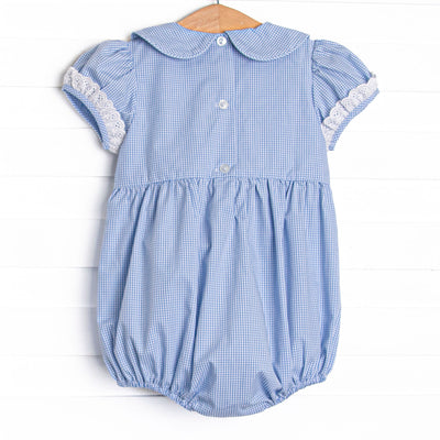 Bleu: Sellers Smocked Bubble, Blue Gingham