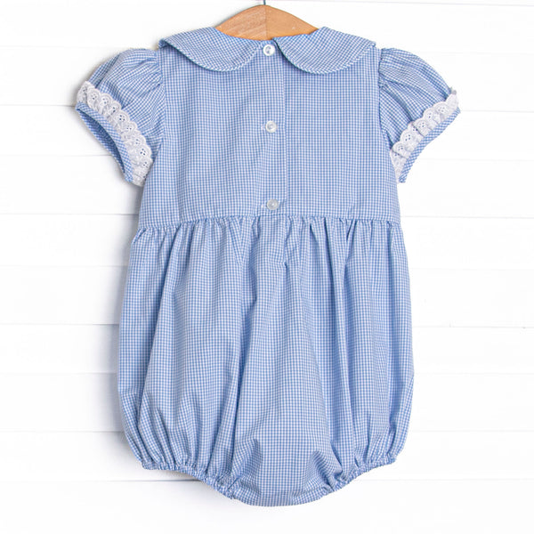 Bleu: Sellers Smocked Bubble, Blue Gingham