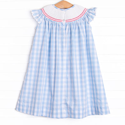 Royal Reign Smocked Bishop Dress, Blue