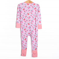 Strawberry Slumber Bamboo Zippy Pajama, Pink