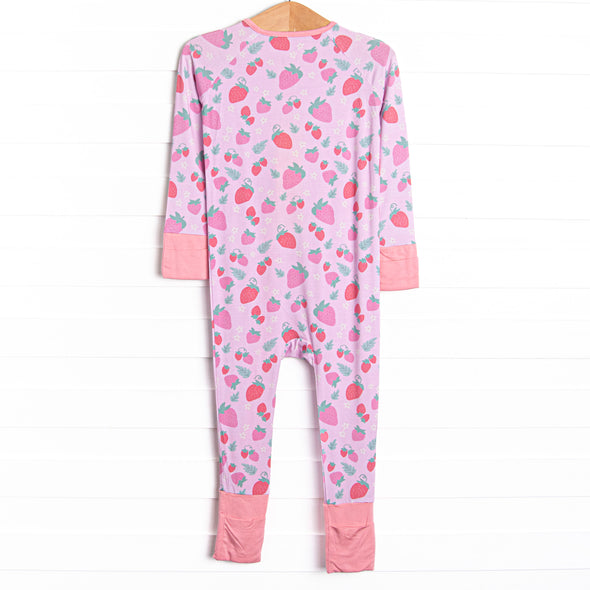 Strawberry Slumber Bamboo Zippy Pajama, Pink