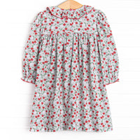 Holly Jolly Floral Smocked Dress, Green