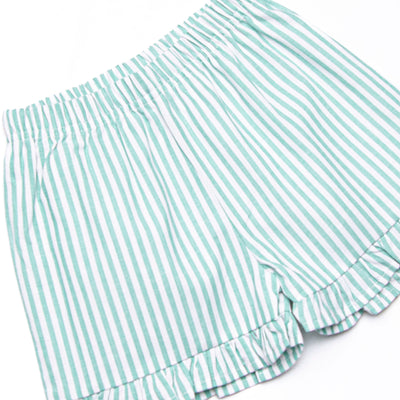 Cutest Crab Trio Applique Ruffle Short Set, Green