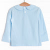 Tilling Tractor Embroidered Top, Blue