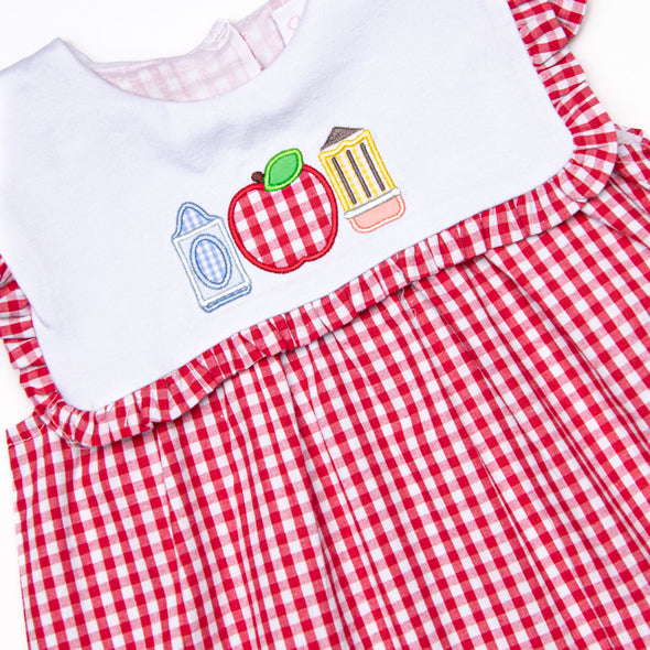 A+ Essentials Applique Dress, Red