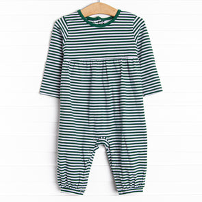Charles Romper, Hunter Green Stripe