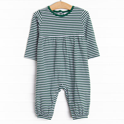Charles Romper, Hunter Green Stripe