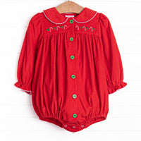 Christmas Candy Land Embroidered Bubble, Red