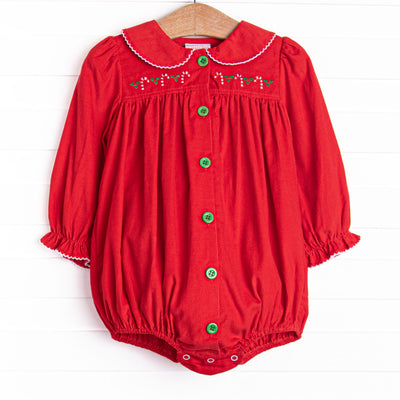 Christmas Candy Land Embroidered Bubble, Red