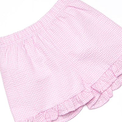Seahorse Season Applique Ruffle Short Set, Yellow