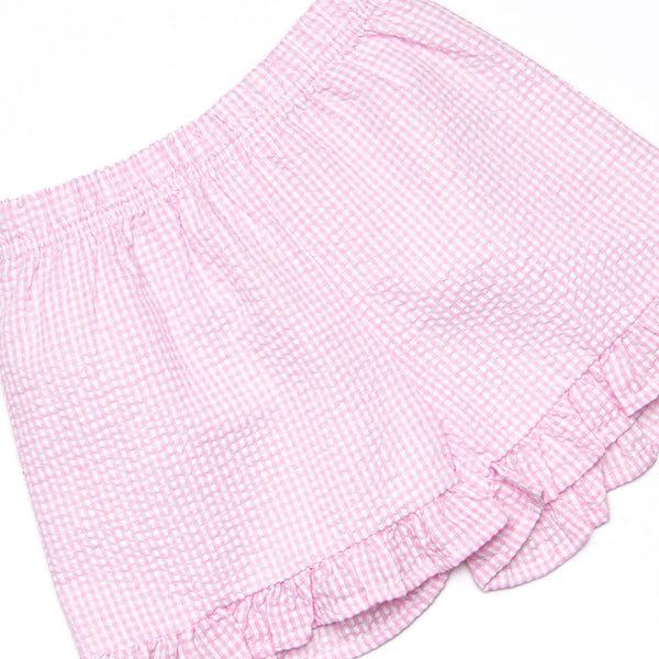 Seahorse Season Applique Ruffle Short Set, Yellow