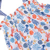 Coral Reef Crustacean Ruffle Short Set, Blue