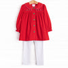 Christmas Candy Land Embroidered Legging Set, Red