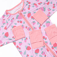 Strawberry Slumber Bamboo Zippy Pajama, Pink