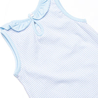 Summer Snow Cones Applique Ruffle Bubble, Blue Stripe