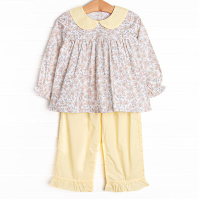 Daffodil Days Ruffle Pant Set, Yellow