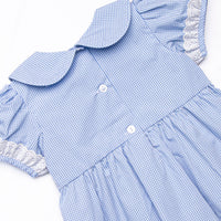 Bleu: Sellers Smocked Diaper Set, Blue Gingham