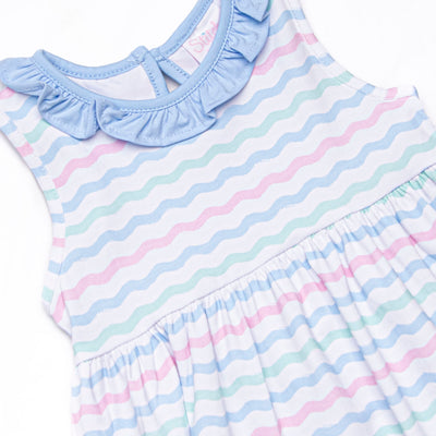 Ric Rac Rays Ruffle Dress, Blue