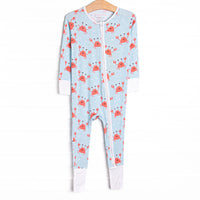 Sand Crab Sleeper Bamboo Zippy Pajama, Blue