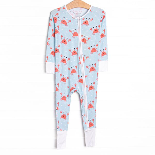 Sand Crab Sleeper Bamboo Zippy Pajama, Blue