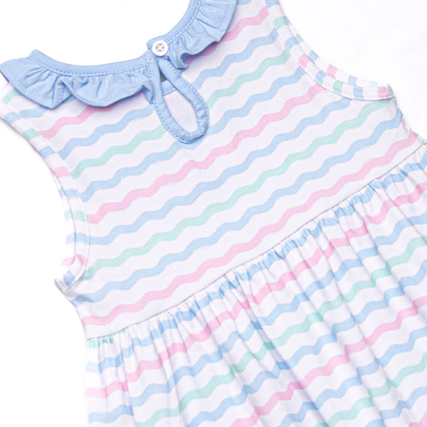 Ric Rac Rays Ruffle Dress, Blue