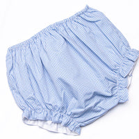 Bleu: Sellers Smocked Diaper Set, Blue Gingham