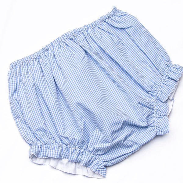 Bleu: Sellers Smocked Diaper Set, Blue Gingham