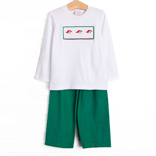 St. Nicholas Smocked Pant Set, Green