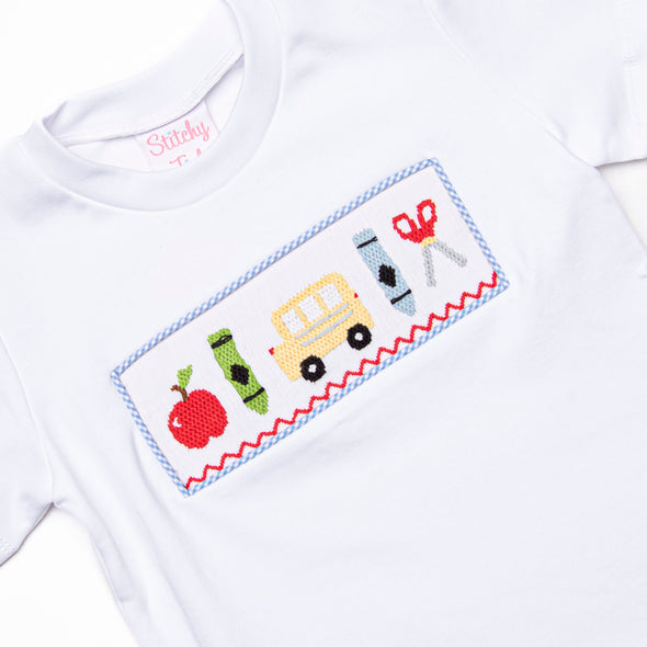 My First Day Smocked Short Set, Blue