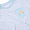 Around the Track Embroidered Top, Blue